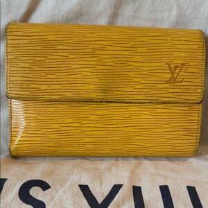 Louis Vuitton Yellow Epi Leather Flap Wallet